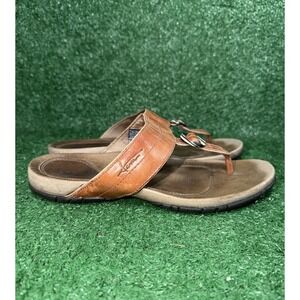 Teva Sandals Womens Size‎ 7.5 Leather Strap Slip On Strappy Thong Slides Flats